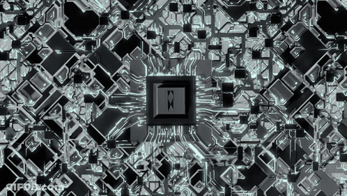 A Black And White Image Of A Computer Circuit Board GIF