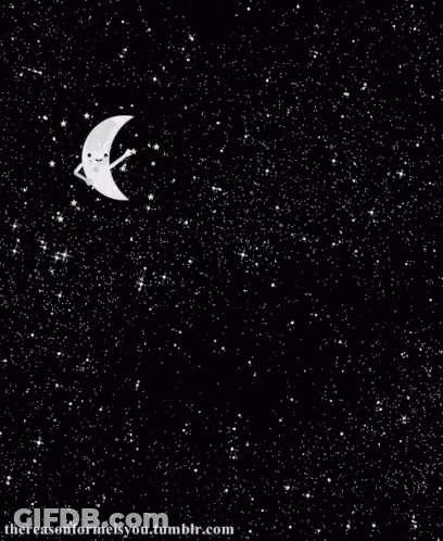 A Black And White Image Of A Crescent Moon With The Words I Love You To The Moon And Back . GIF