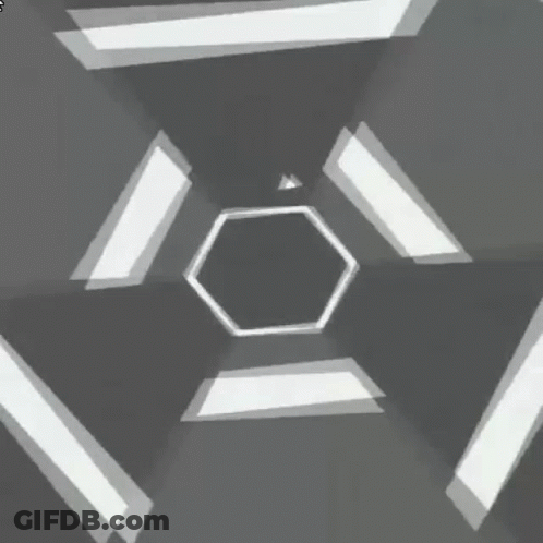 A Black And White Image Of A Geometric Pattern With A Triangle In The Middle GIF