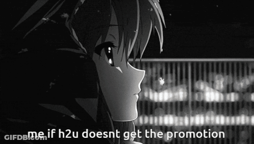 A Black And White Image Of A Girl With The Words Me If H2u Doesnt Get The Promotion GIF