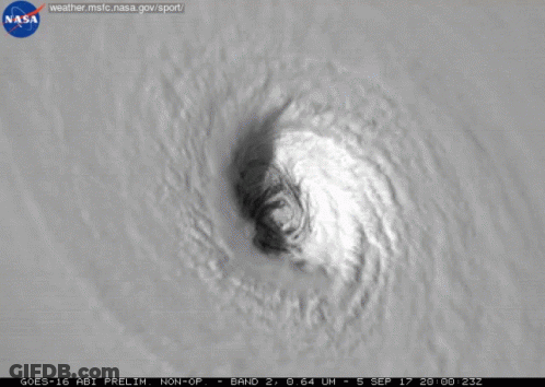 A Black And White Image Of A Hurricane Taken From Nasa GIF