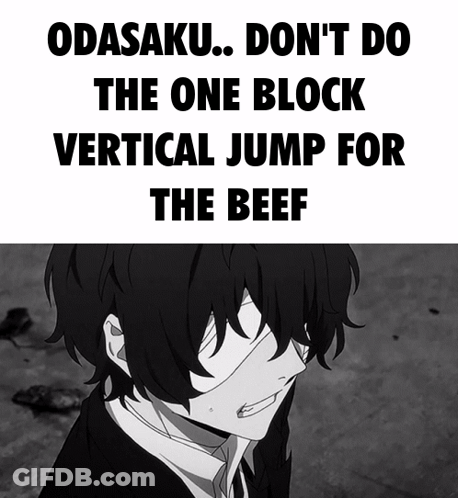 A Black And White Image Of A Man With A Bandage On His Face And The Words Odasaku Don T Do The One Block GIF