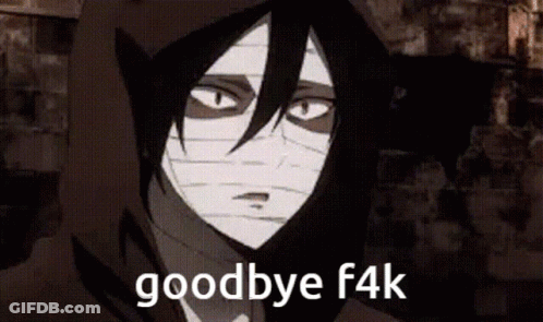 A Black And White Image Of A Man With A Hood And The Words Goodbye F4k GIF