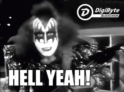 A Black And White Image Of A Man With A Mask And The Words " Hell Yeah " On The Bottom GIF