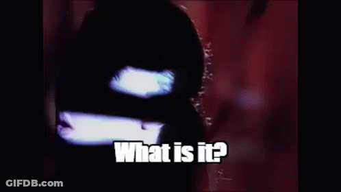 A Black And White Image Of A Person With The Words " What Is It " Below It GIF