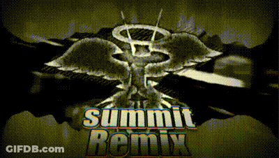 A Black And White Image Of An Angel With The Words Summit Remix Below It GIF