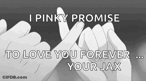 A Black And White Image Of Two People Making A Pinky Promise GIF