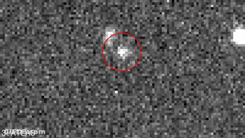 A Black And White Image With A Red Circle In The Middle And The Words 3 / Atlas On The Bottom GIF