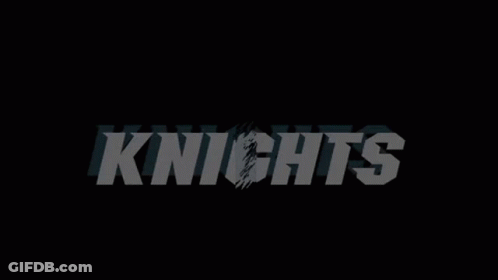 A Black And White Image With The Word Knights On It GIF