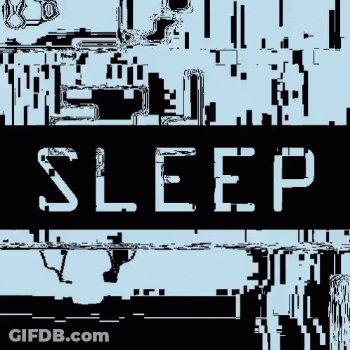 A Black And White Image With The Word Sleep Written On It GIF