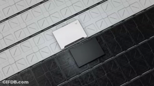 A Black And White Item On A Black And White Grid GIF