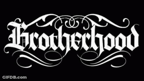 A Black And White Logo For The Brotherhood GIF