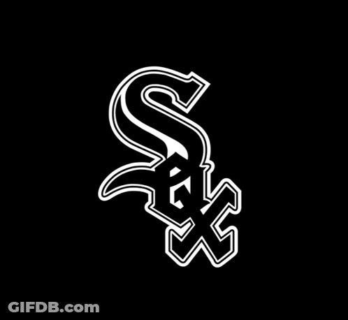 A Black And White Logo For The Chicago White Sox Baseball Team GIF