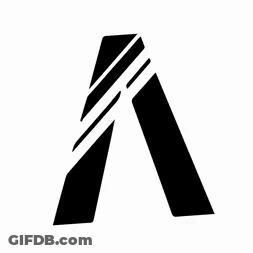A Black And White Logo Of A Letter A On A White Background GIF