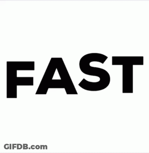 A Black And White Logo That Says Fast On A White Background GIF