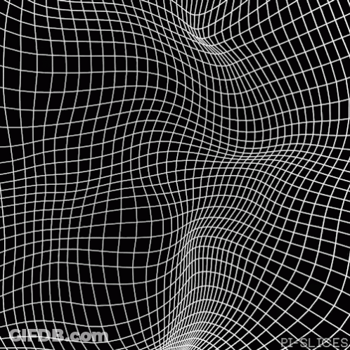 A Black And White Optical Illusion Of A Grid On A Black Background GIF