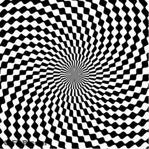 A Black And White Optical Illusion That Looks Like A Swirl . GIF