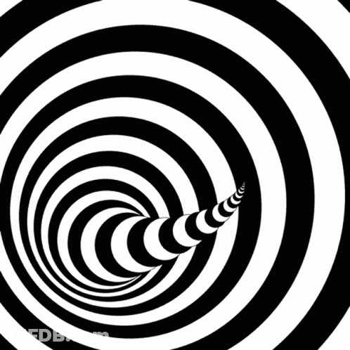 A Black And White Optical Illusion That Looks Like A Wormhole GIF