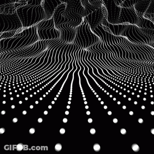 A Black And White Optical Illusion With White Dots On It GIF