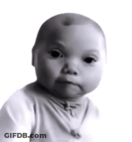 Black And White Baby Making Face GIF