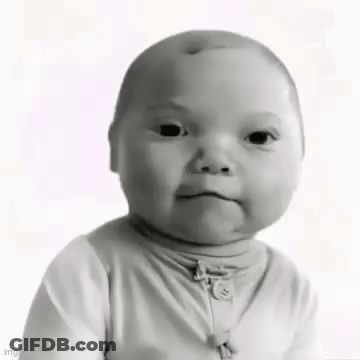 Black And White Baby Making Funny Face GIF