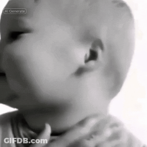 Black And White Baby Face Photo GIF