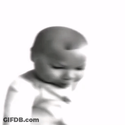 Black And White Baby Photo In White Shirt GIF