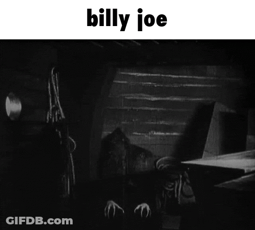A Black And White Photo Of A Billy Joe Monster GIF