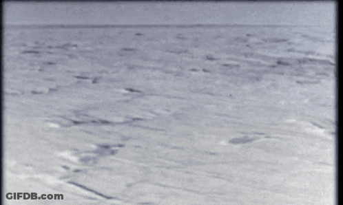 A Black And White Photo Of A Body Of Water With A Few Waves GIF