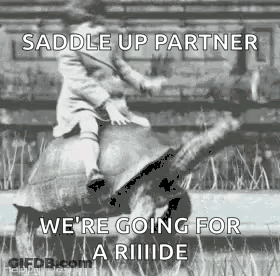 A Black And White Photo Of A Boy Riding A Turtle . GIF