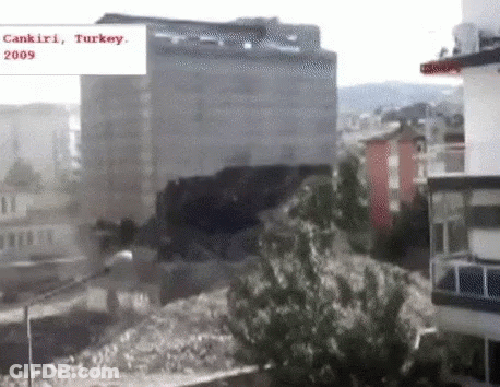 A Black And White Photo Of A Building In Cankiri , Turkey GIF