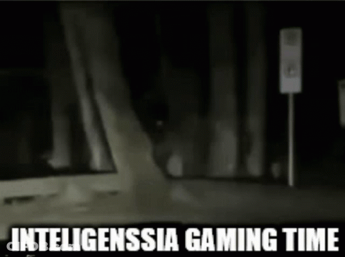 A Black And White Photo Of A Car With The Words Intelligenssia Gaming Time Below It GIF