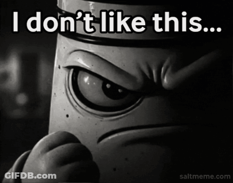 A Black And White Photo Of A Cartoon Character With The Caption " I Don 'T Like This ... " GIF