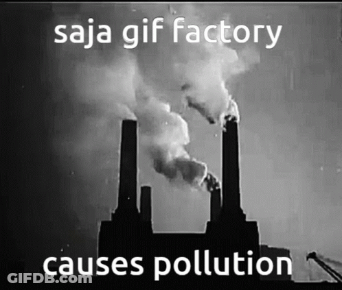 A Black And White Photo Of A Factory That Causes Pollution GIF