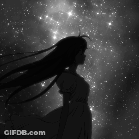 A Black And White Photo Of A Girl With Long Hair GIF