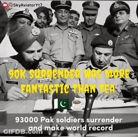 A Black And White Photo Of A Group Of Men With The Caption 90K Surrender Was More Fantastic Than Tea GIF