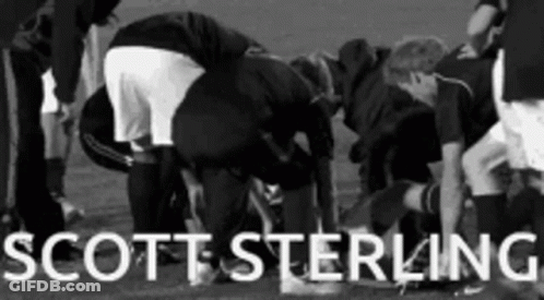 A Black And White Photo Of A Group Of People With The Name Scott Sterling GIF