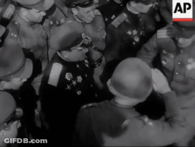 A Black And White Photo Of A Group Of Soldiers With The Letters Ap On The Bottom GIF