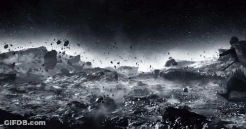 A Black And White Photo Of A Landscape With Rocks GIF