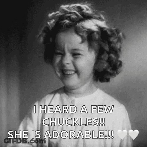 A Black And White Photo Of A Little Girl With The Caption I Heard A Few Chuckles ! She Is Adorable GIF