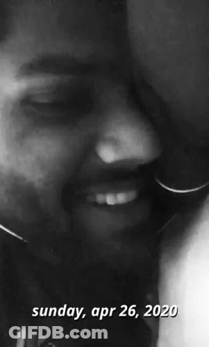 A Black And White Photo Of A Man And Woman With The Date Sunday April 26 2020 GIF