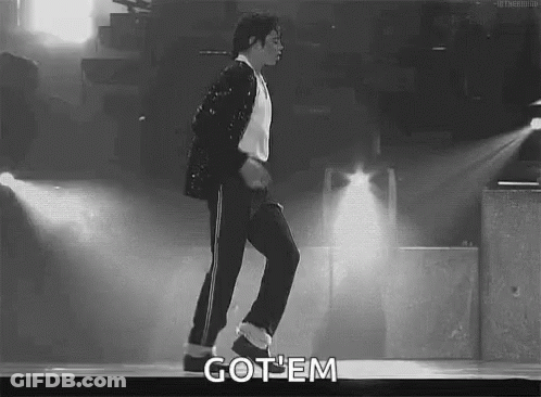 Black And White Man Dancing With Got Em Caption GIF