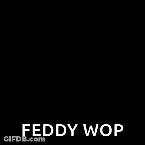 A Black And White Photo Of A Man 'S Face With Lightning Bolts Behind Him And The Name Feddy Wop On The Bottom GIF