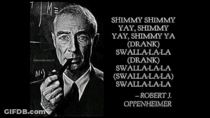 A Black And White Photo Of A Man Smoking A Pipe With A Quote By Robert J. Oppenheimer GIF