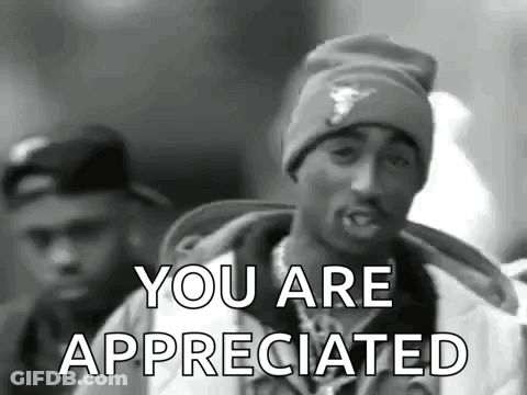 A Black And White Photo Of A Man Wearing A Beanie And A Jacket With The Words `` You Are Appreciated '' . GIF