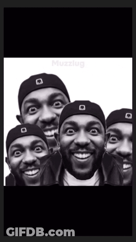 A Black And White Photo Of A Man Wearing A Beanie With The Word Muzzlug On The Bottom GIF
