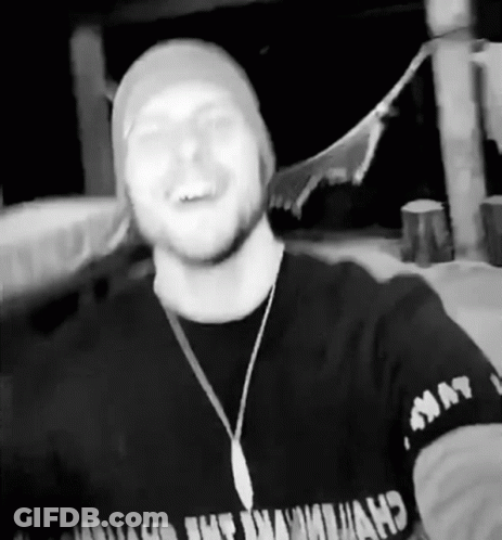 Black And White Photo Of Man With Army T-Shirt GIF