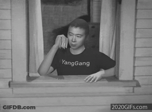 A Black And White Photo Of A Man Wearing A Yanggang T-Shirt GIF