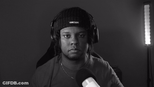 Black And White Man With Headphones GIF