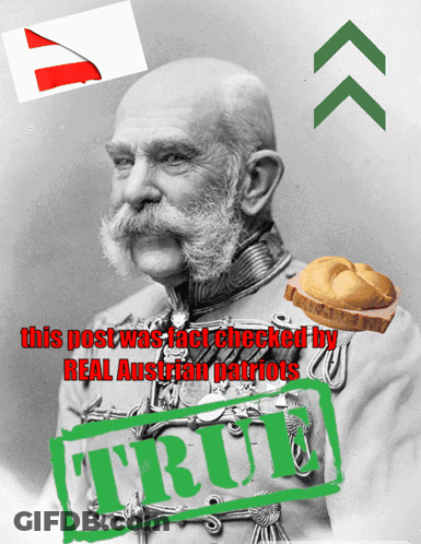 A Black And White Photo Of A Man With A Beard And Mustache With A Green Stamp That Says " True " On It GIF